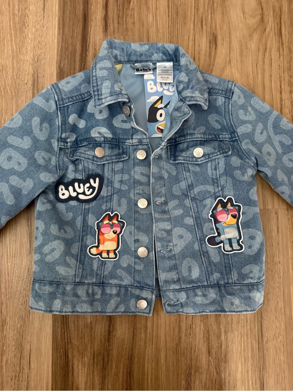 3T Disney Bluey Denim Jean Jacket with Character Patches